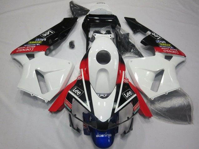 2003-2004 Honda CBR600RR Motorcycle Fairings - White Red Blue Glossy Black Lee UK