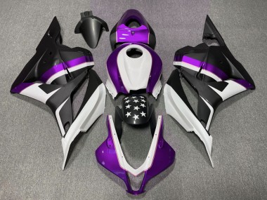 2009-2012 Honda CBR600RR Motorcycle Fairings - White Purple Matte Black Star UK