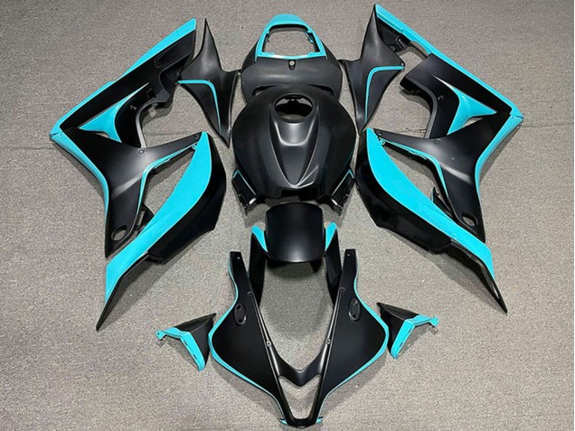 2007-2008 Honda CBR600RR Motorcycle Fairing - Cyan Blue Matte Black UK