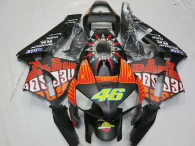 2003-2004 Honda CBR600RR Motorcycle Fairings - Matte Black Orange Yellow Rossi 46 UK