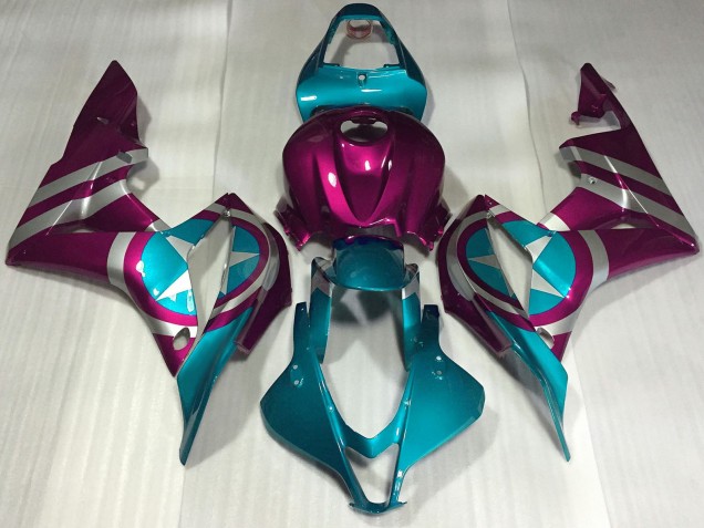 2007-2008 Honda CBR600RR Motorcycle Fairings - Pink Blue Captain America UK