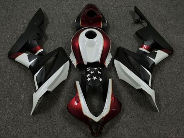 2009-2012 Honda CBR600RR Motorcycle Fairings - White Red Matte Black Star UK