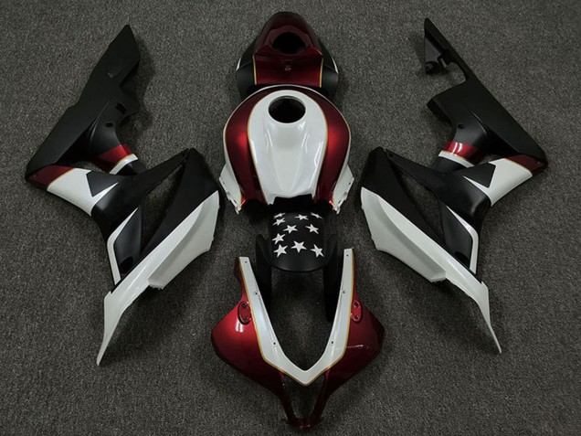 2009-2012 Honda CBR600RR Motorcycle Fairings - White Red Matte Black Star UK