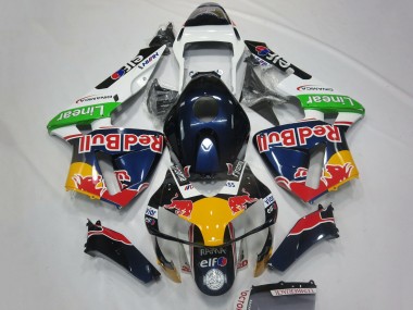 2003-2004 Honda CBR600RR Motorcycle Fairings - White Blue Yellow Green Red Bull Design UK