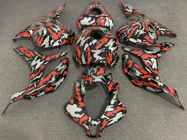 2009-2012 Honda CBR600RR Motorcycle Fairings - Red Grey Camouflage UK