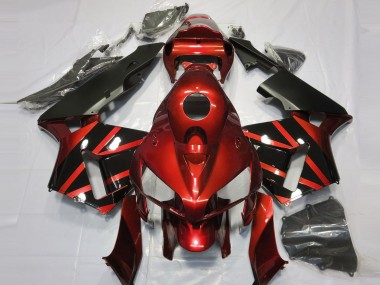 2005-2006 Honda CBR600RR Motorcycle Fairings - Red Glossy Black Design UK