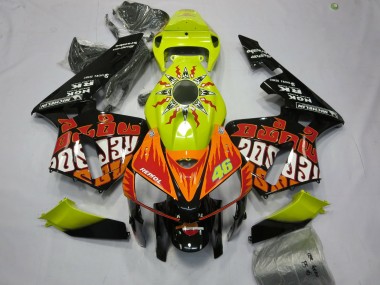 2005-2006 Honda CBR600RR Motorcycle Fairings - Vibrant Yellow Black Rossi UK