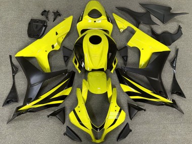 2007-2008 Honda CBR600RR Motorcycle Fairings - Yellow Matte Black OEM Style UK