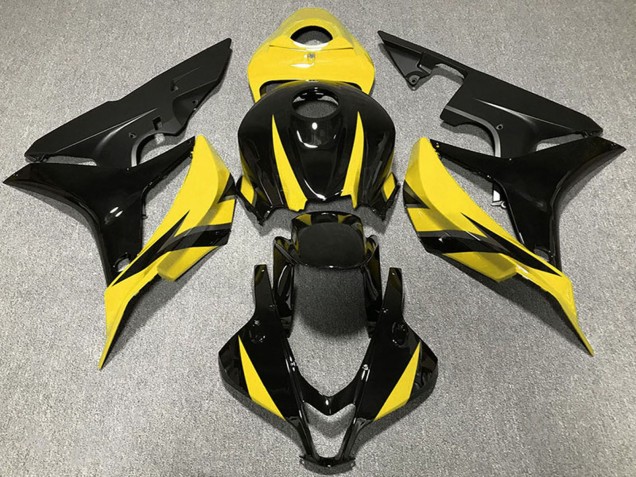 2007-2008 Honda CBR600RR Motorcycle Fairings - Yellow Glossy Black Matte Black UK