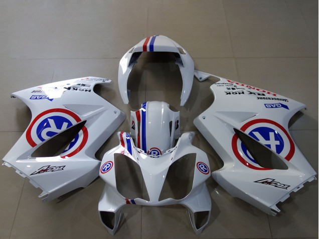 2002-2013 Honda VFR 800 Motorcycle Fairings - White Blue Red Custom R UK