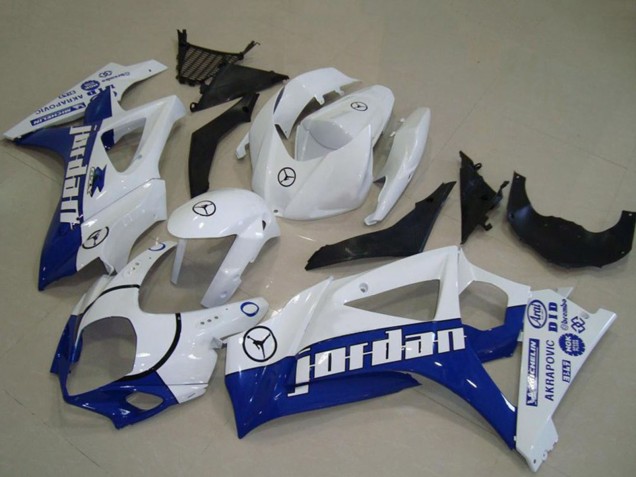 2007-2008 Suzuki GSXR 1000 Motorcycle Fairings - White Blue Jordan UK