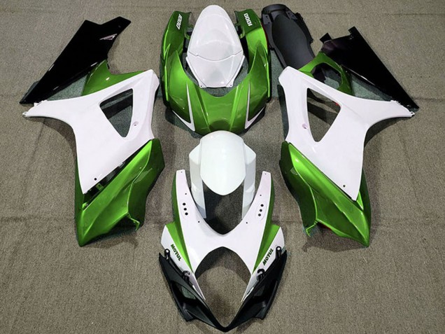 2007-2008 Suzuki GSXR 1000 Motorcycle Fairings - White Green Black UK