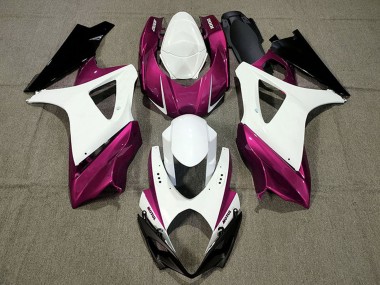 2007-2008 Suzuki GSXR 1000 Motorcycle Fairings - White Pink Black UK