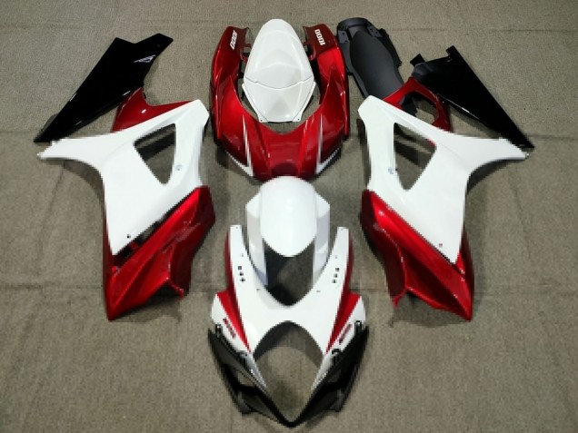 2007-2008 Suzuki GSXR 1000 Motorcycle Fairing - White Red Black UK