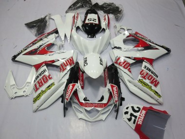 2009-2016 Suzuki GSXR 1000 Motorcycle Fairings - White Red Dunlop 52 UK