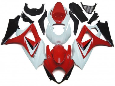 2007-2008 Suzuki GSXR 1000 Motorcycle Fairings - White Red Black OEM Style UK