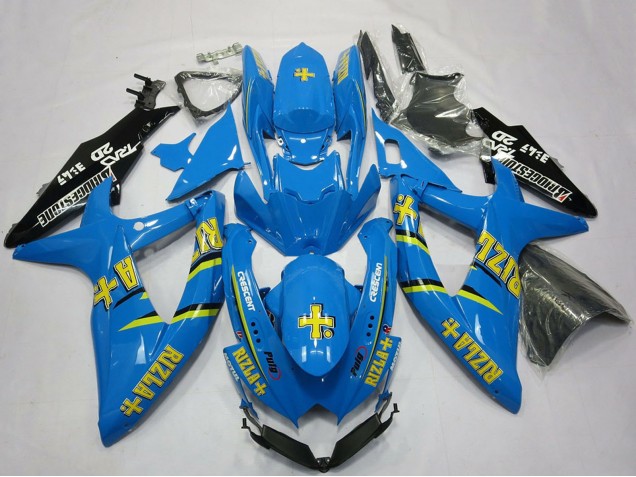 2008-2010 Suzuki GSXR 600 / GSXR 750 Motorcycle Fairings - Blue Black Gold Rizla UK