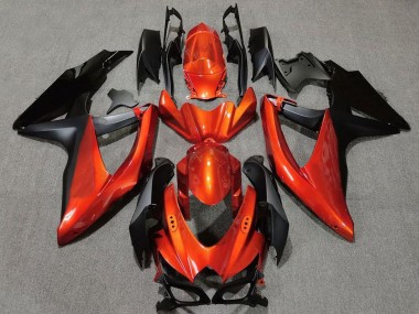 2008-2010 Suzuki GSXR 600 / GSXR 750 Motorcycle Fairings - Orange Matte Black UK