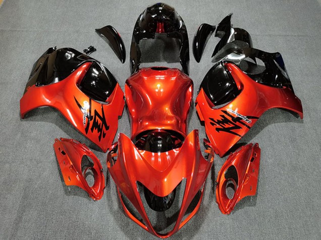 2008-2020 Suzuki GSXR 1300 Motorcycle Fairings - Candy Orange Glossy Black UK