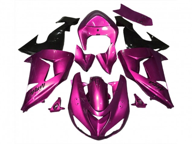2006-2007 Kawasaki ZX10R Motorcycle Fairings - Pink Glossy Black UK