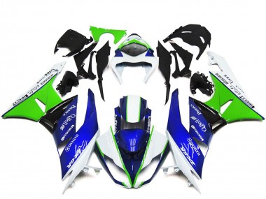 2009-2012 Kawasaki ZX6R Motorcycle Fairings - White Green Blue Black UK