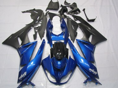 2009-2012 Kawasaki ZX6R Motorcycle Fairings - Blue Glossy Black Matte Black White Ninja UK