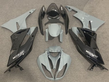 2009-2012 Kawasaki ZX6R Motorcycle Fairings - Grey Glossy Black UK