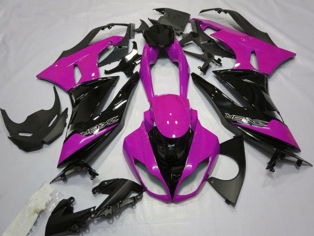 2009-2012 Kawasaki ZX6R Motorcycle Fairings - Pink Glossy Black UK