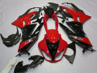 2009-2012 Kawasaki ZX6R Motorcycle Fairings - Red Glossy Black UK