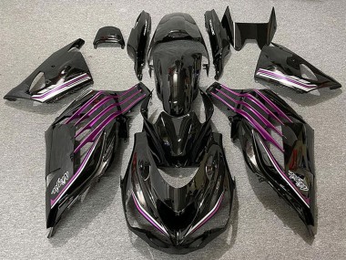2012-2024 Kawasaki ZX14R ZZR1400 Motorcycle Fairings - Glossy Black Purple UK