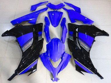 2013-2024 Kawasaki Ninja 300 Motorcycle Fairings - Blue Black UK