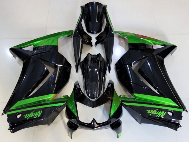 2008-2012 Kawasaki Ninja 250 Motorcycle Fairings - Green Glossy Black UK