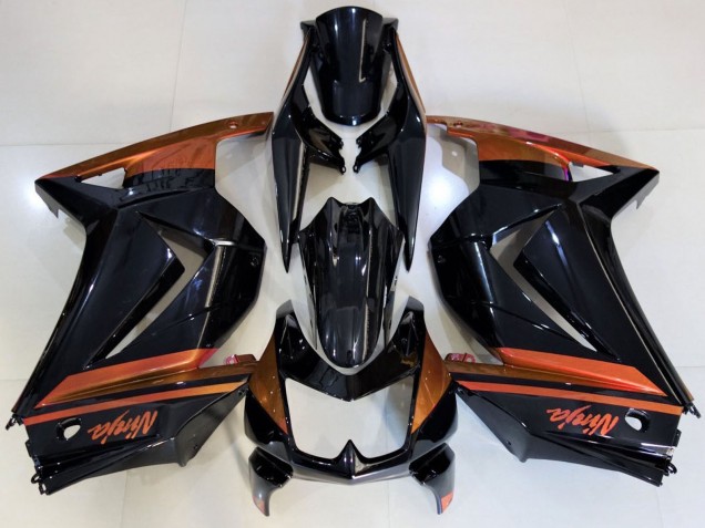 2008-2012 Kawasaki Ninja 250 Motorcycle Fairings - Glossy Black Orange UK