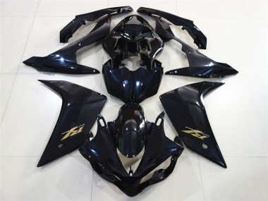 2007-2008 Yamaha R1 Motorcycle Fairings - Glossy Black Dark Blue Gold Decal UK