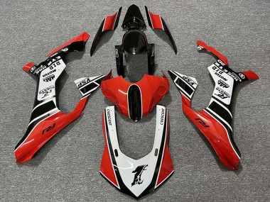 2015-2019 Yamaha R1 Motorcycle Fairings - White Red Glossy Black Motul YSP UK