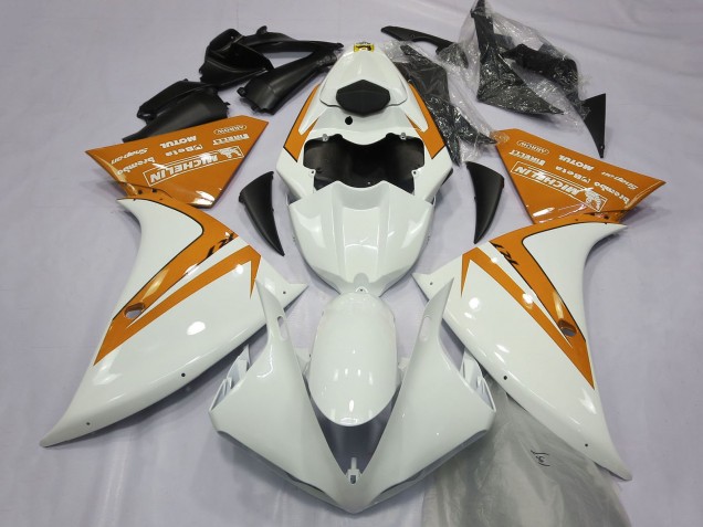 2012-2014 Yamaha R1 Motorcycle Fairings - White Orange UK