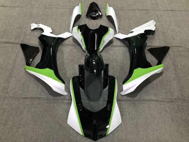 2015-2019 Yamaha R1 Motorcycle Fairings - White Green Glossy Black UK
