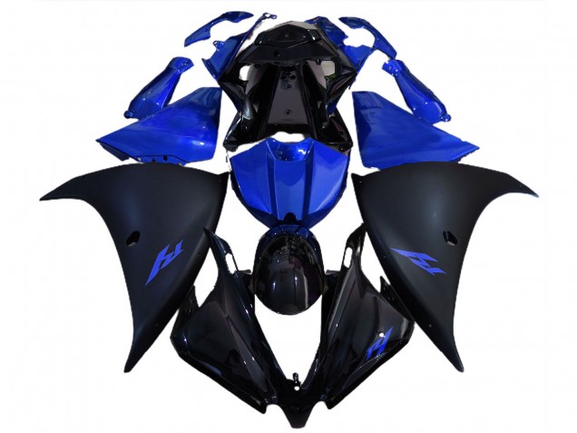2012-2014 Yamaha R1 Motorcycle Fairings - Glossy Black Matte Black Blue UK