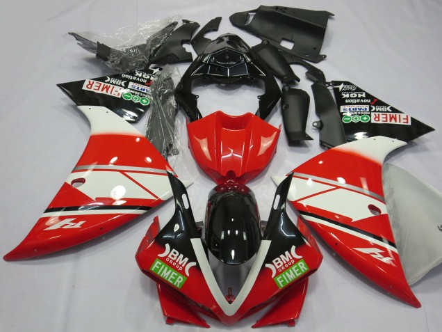2012-2014 Yamaha R1 Motorcycle Fairings - Red White Black Fimer UK