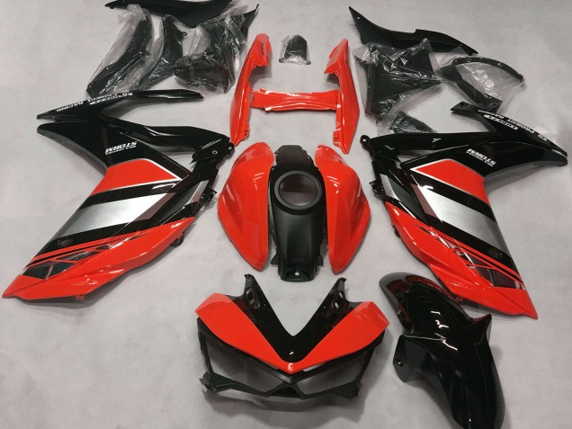 2015-2018 Yamaha R3 Motorcycle Fairings - Red Silver Glossy Black UK