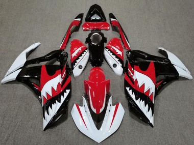 2015-2018 Yamaha R3 Motorcycle Fairings - White Red Black Shark UK