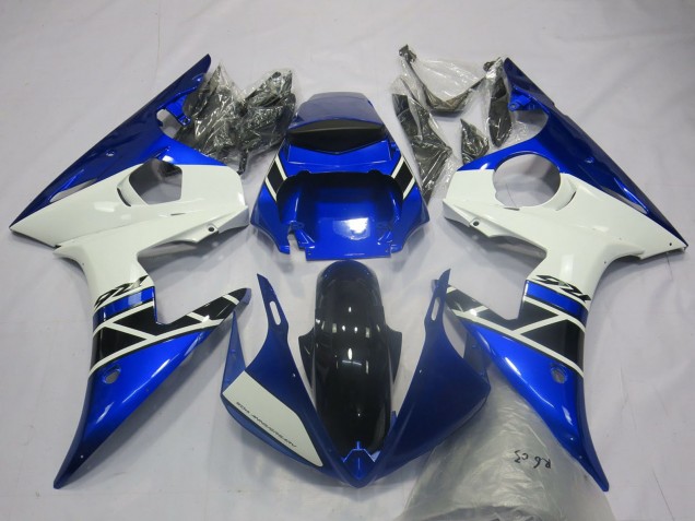 2003-2004 Yamaha R6 Motorcycle Fairings - Blue White Glossy Black OEM Style UK