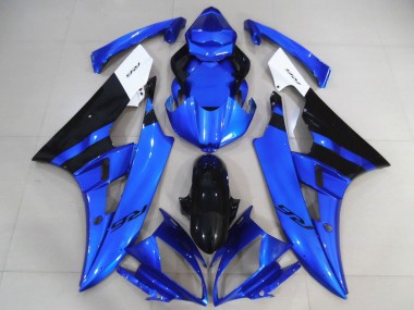 2006-2007 Yamaha R6 Motorcycle Fairings - White Blue Glossy Black UK