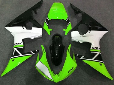 2003-2004 Yamaha R6 Motorcycle Fairings - Green White Glossy Black UK