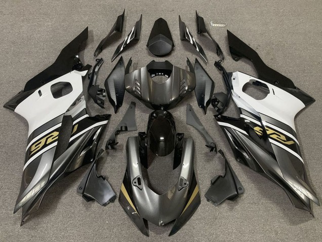 2017-2025 Yamaha R6 Motorcycle Fairings - White Grey Glossy Black Gold UK
