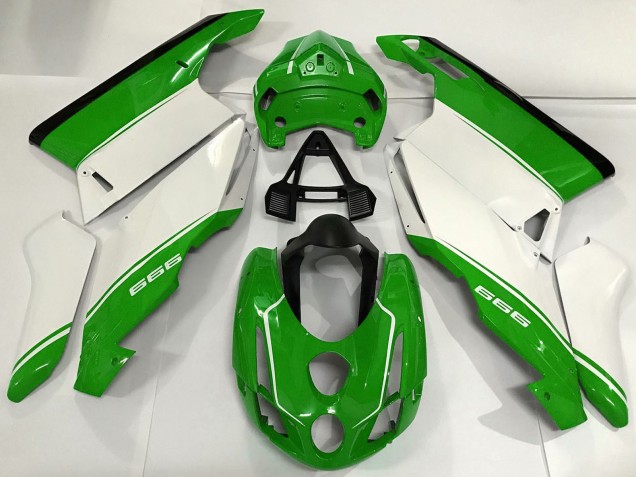 2003-2004 Ducati 999 Motorcycle Fairings - White Green Black UK