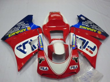 1993-2005 Ducati 748 916 996 998 Motorcycle Fairings - White Red Blue Fila UK