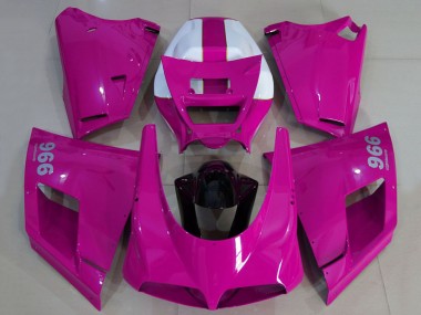1993-2005 Ducati 996 Motorcycle Fairings - Glossy Pink White Black UK