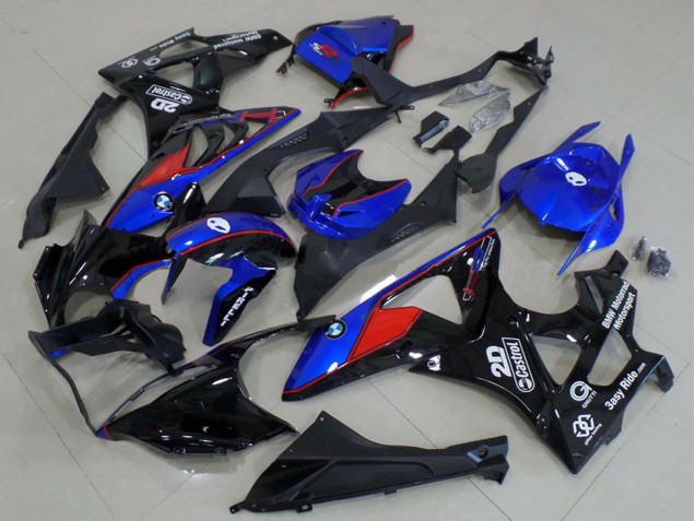 2009-2014 BMW S1000RR Motorcycle Fairings - Blue Red Glossy Black Castrol UK