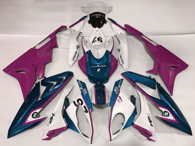 2009-2014 BMW S1000RR Motorcycle Fairings - White Purple Blue UK